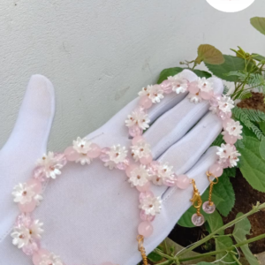Pink Floral Bracelets (Pair)