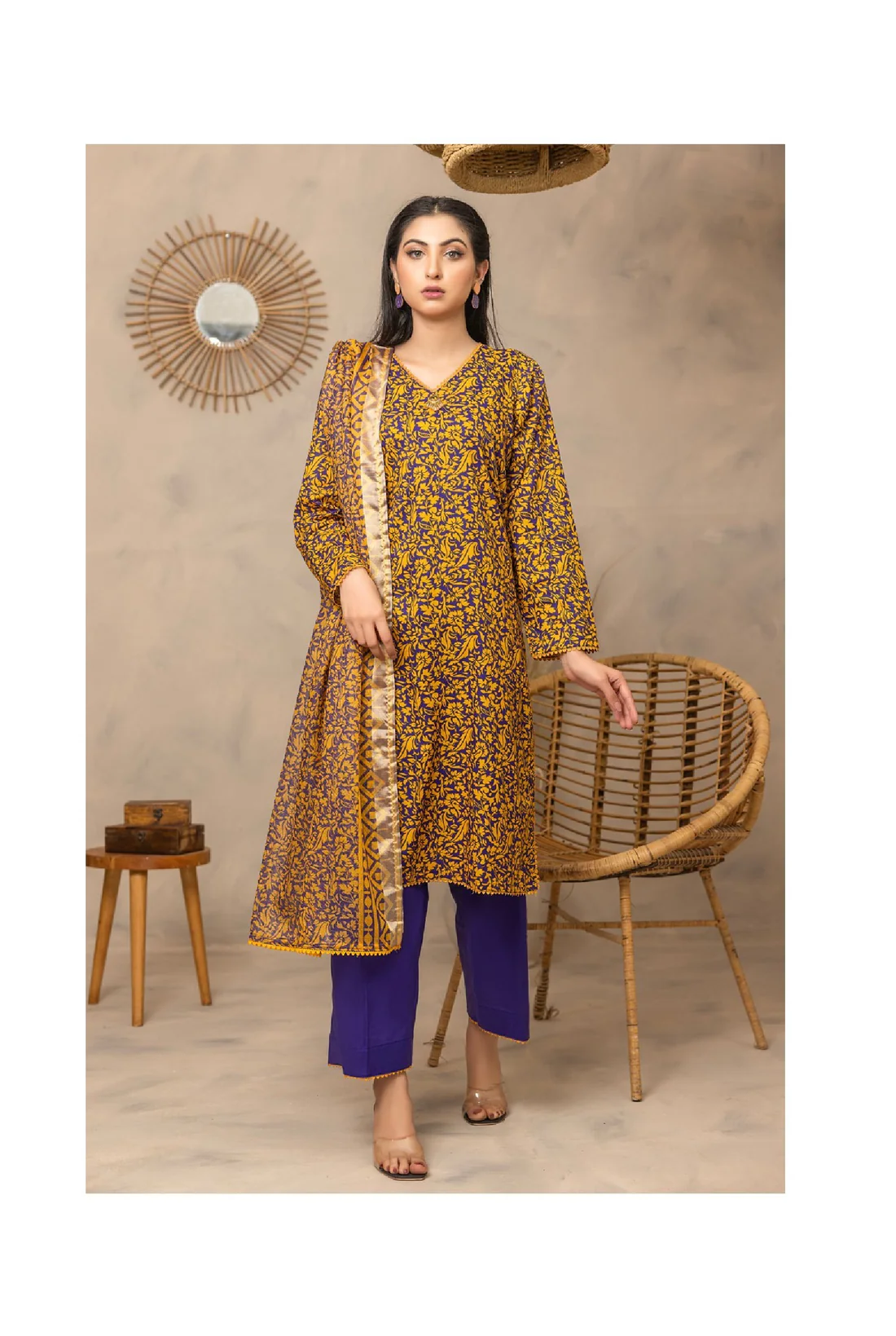 3 Pcs Lawn - Unstitched Salina by Regalia Textile