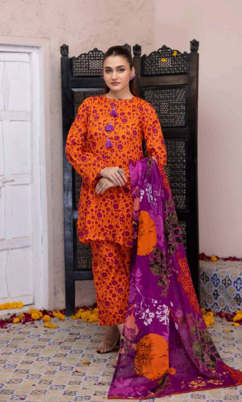 3 Pcs Lawn – Unstitched Salina by Regalia Textile