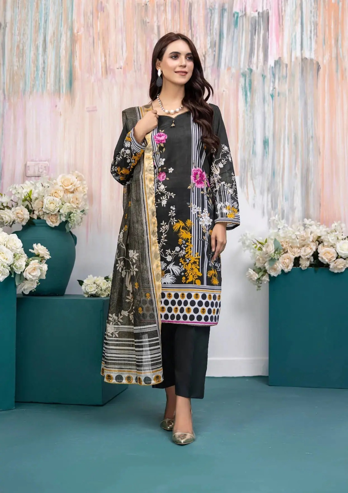 3 Pcs Lawn - Unstitched Salina by Regalia Textile